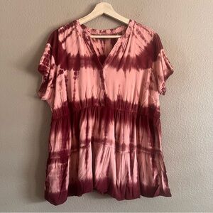 Torrid Tie Dyed Tiered Cap Sleeve Blouse Size 2